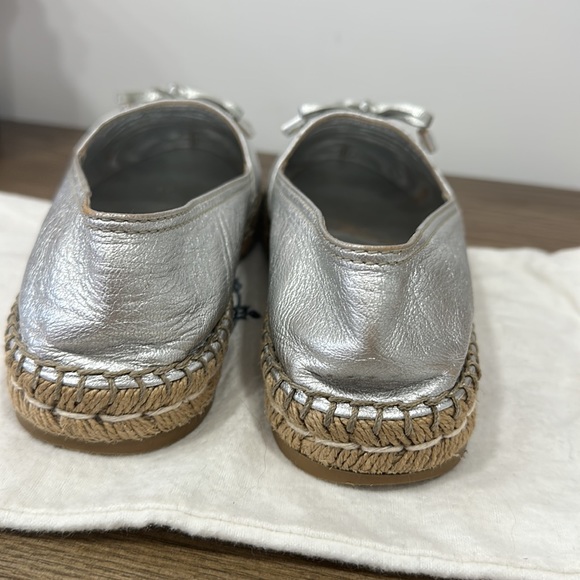 Prada bow logo leather loafer flat espadrilles 37,5 - Picture 6 of 8